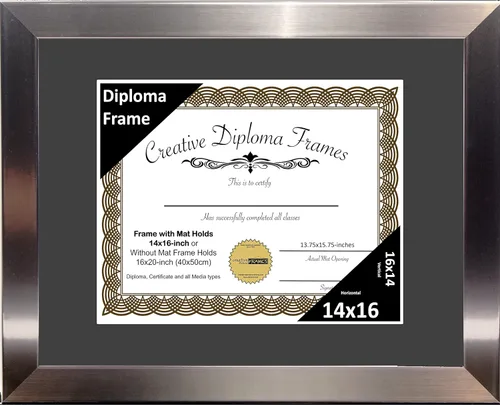 Vista 30 de Creative Picture Frames Carnegie - Marco de diploma de acero inoxidable con acabado de acero inoxidable de 6 x 8 pulgadas con caballete de vidrio
