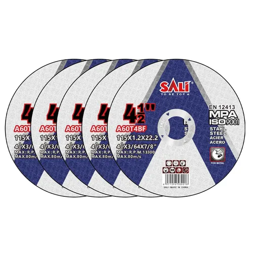 SALI Paquete de 5 ruedas de corte de 4 1/2 pulgadas de 4-1/2 pulgadas x 3/64 x 7/8 pulgadas para metal y acero inoxidable, rueda de corte con