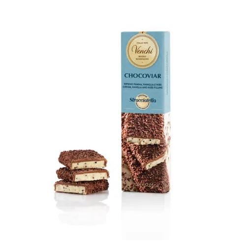 Venchi Barra de chocolate: Chocoviar Stracciatella Soft Bar, 7.05 oz - Perfecto para los amantes del chocolate con leche - Sin gluten