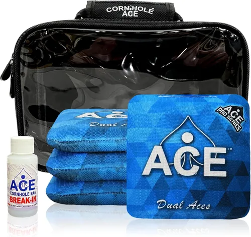 Dual Aces | ACE Pro Bolsas de Cornhole + Kits PRO | Doble cara Slick Slicker Slicker para todo tipo de clima | Bolsa opcional para romper y llevar |