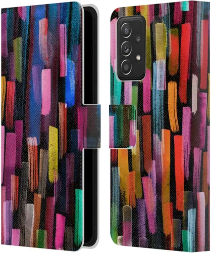 Head Case Designs Officially Licensed Ninola Brushstrokes Black Summer Patterns Leather Wallet Case Compatible with Samsung Galaxy A53 5G (2022)