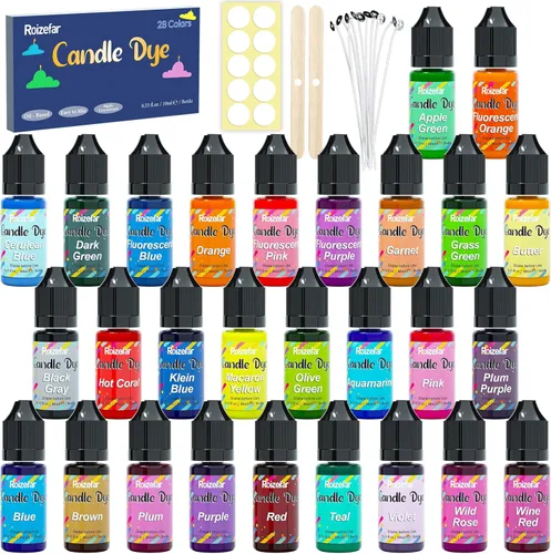 Vista 8 de Roizefar Tinte para velas – 12 colores de cera derretida para hacer velas, tinte a base de aceite para cera, tintes de color líquidos altamente