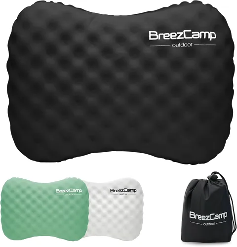 Vista 12 de Almohada inflable para acampar, almohada de aire inflable de viaje, soporte lumbar para el cuello, almohada compacta ultraligera para senderismo al