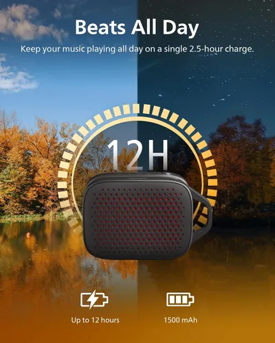 Vista 5 de PHILIPS S1209 - Altavoz Bluetooth portátil, altavoces inalámbricos con bajo extra, sonido de calidad, batería de 12 H, emparejamiento TWS, soporte