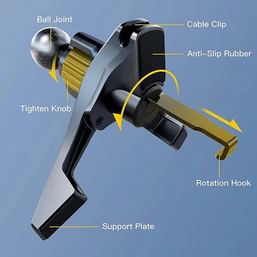 Vista 3 de Regular Car Phone Holder Shaking Ball Vent Clip Phone Holder Suitable for Men and Women Air Vent Clip Suitable for Car Holders