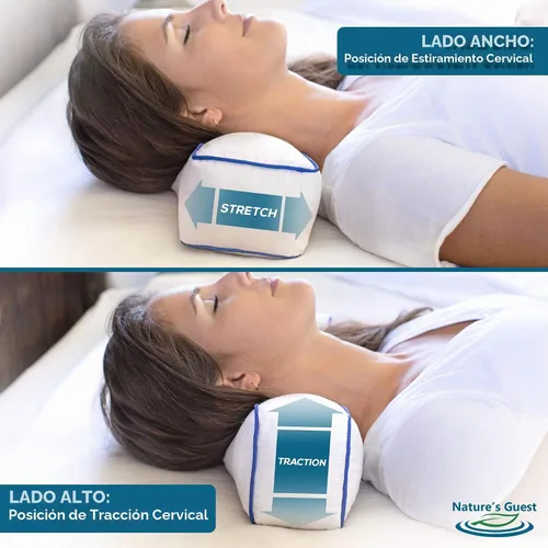 Vista 3 de Nature's Guest Almohada cervical ajustable para dormir, alivio del dolor de cuello, soporte de columna vertebral, viajes, soporte de piernas