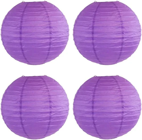 Vista 8 de 4 linternas de papel redondas para lámpara de papel, linternas de papel chinas, japonesas para colgar, para boda, cumpleaños, hogar, fiesta, Negro