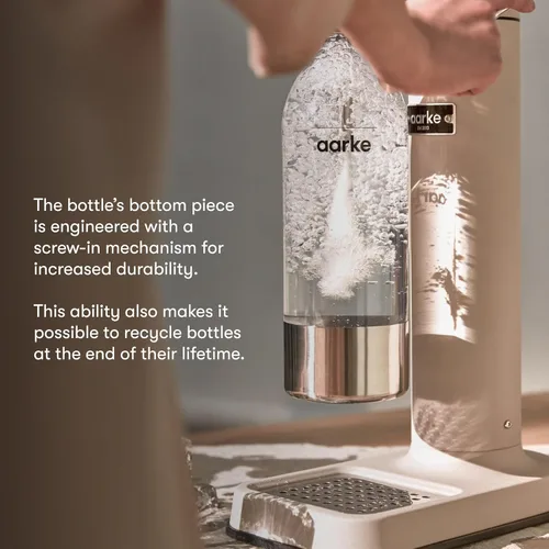 Vista 3 de Aarke Botella reutilizable de acero inoxidable PET extra para carbonatador l, ll, y 3, sin BPA y no tóxico, 1L/34 fl oz