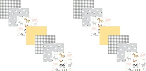 Vista 159 de Hudson Baby Unisex Baby Cotton Flannel Receiving Blankets Bundle, Bonjour, One Size (Pack of 2)