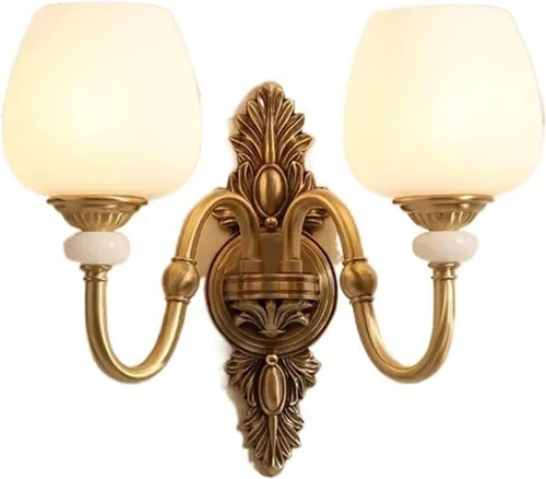 Vista 5 de Wall Lamp Nordic Light Luxury Copper Wall Decoration lamp, TV Background Wall lamp, Hallway Wall lamp Interior Lighting Fixtures Wall Lamp for