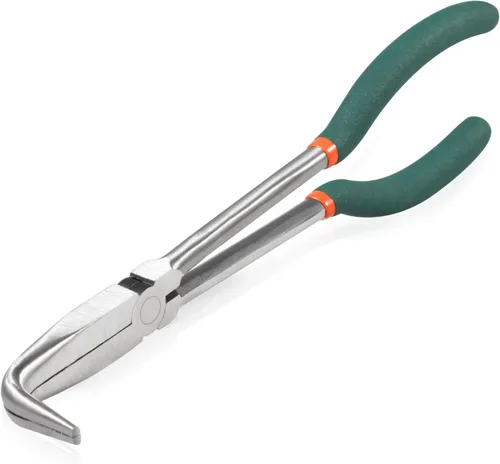 Vista 8 de SPEEDWOX Alicates de punta doblada de largo alcance de 11 pulgadas, dientes entrelazados de 30 grados, alicates finos de precisión para espacios