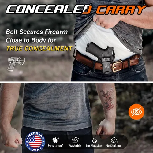 Vista 3 de Amberide IWB Kydex Holster for Ruger LCP .380, Concealed Carry, No Optic/No Laser, Adjustable Cant, Posi-Click Retention, Made in USA