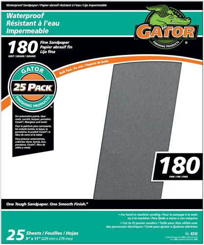 Vista 15 de Gator Hojas de lijado impermeables de 9 x 11 pulgadas, grano 150, paquete de 25