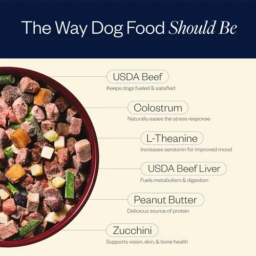Vista 4 de Maev Alimento para perros de carne de res de grado humano, fórmula calmante y ansiosa, ingrediente entero, sin gluten, alto en proteínas
