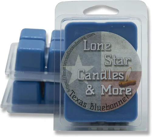 Vista 8 de Texas Bluebonnet, Lone Star Candles & More's Premium vertida a mano fuertemente perfumada, mezcla floral suave, 6 cubos de cera, Think Springtime in