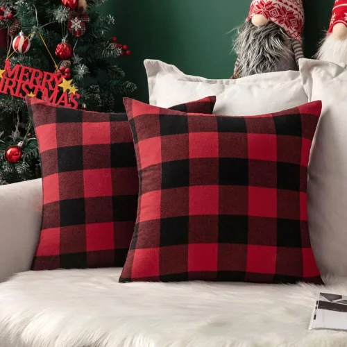 Vista 20 de MIULEE Fundas de Almohadas Decorativas de Otoño Paquete de 2 Decorativas Clásicas Estilo Granja a Cuadros Búfalo de Poliéster Lino Suaves Fundas