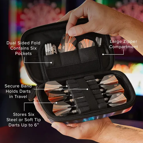 Vista 3 de Casemaster by GLD Products Sentinel 6 - Estuche para dardos con capacidad para accesorios adicionales, puntas, ejes y vuelos, compatible con punta