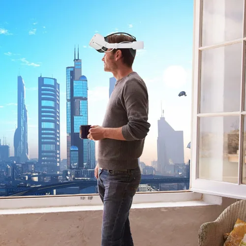 Vista 2 de Ponywalk Head Strap with Battery Pack for Oculus Quest 2 Built-in 6000mAh Extend 5 Hours Comfortable Playtime for Meta Quest 2 Adjustable Elite