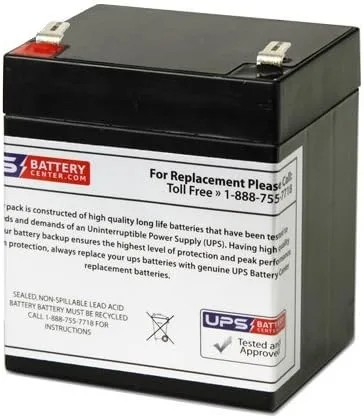 12V 5Ah F2 AGM Battery Replaces HRL1223W FR, PWHR1227W2, 58700033, LC-R125P1, LCR12V5P1, B00650, WKA12-5.5F2, (12v - 5 ah, 5.0 ah, 5.4 ah, 5.5 ah, 6