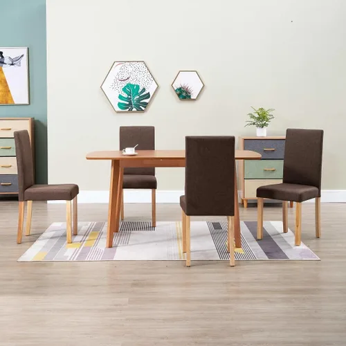 Vista 26 de Modern Dining Chairs Set of 2 Black Fabric Upholstered with Rubber Wood Frame for Kitchen Dining Room Farmhouse Decor