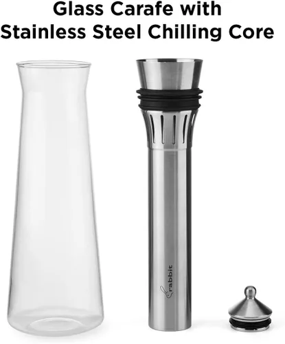 Vista 7 de Rabbit Jarra enfriadora de vino de vidrio enfría y airea vino 25.4 fl oz de capacidad