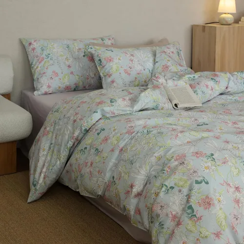 Vista 28 de Juego de funda de edredón con estampado floral estético, tamaño individual XL, acogedor juego de ropa de cama de algodón, tamaño individual XL