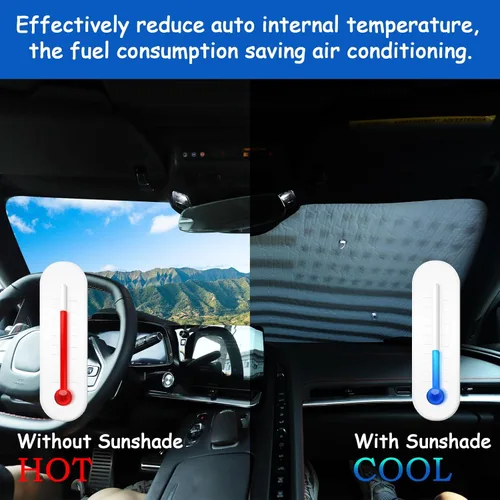 Vista 2 de Parasol para parabrisas compatible con Chevrolet Corvette C8 2020-2025, parasol plegable para ventana delantera, viseras de protección solar