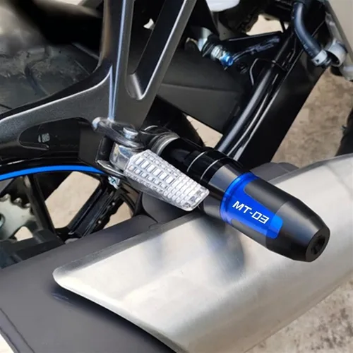 Vista 4 de RIKOL Accesorios CNC para motocicleta, marco de escape, deslizadores, almohadillas de choque, protector de caídas para Yamaha MT03 MT-03 2015 2016
