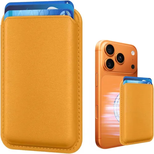 Vista 22 de Amzone Tarjetero de Cuero RFID Magnético Más Fuerte Compatible con Mag-Safe para iPhone 16 Series, Accesorios Mag-Safe que se Adhieren a las Series