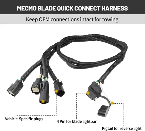 Vista 2 de MECMO Adaptador de 4 pines con luz de puerta trasera inversa para 2019-2022 Chevy Silverado/GMC Sierra 1500 y 2020-2023 HD, arnés de conexión rápida