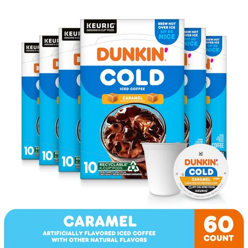 Vista 2 de Dunkin' Café Frío con Sabor a Caramelo, 60 Cápsulas Keurig K-Cup