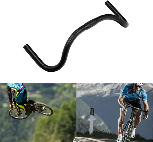 Vista 4 de SENQI Manillar de bicicleta de aleación de aluminio manillar doblado 1.000 in 17.323 in para bicicleta de carretera bicicleta de ocio, negro