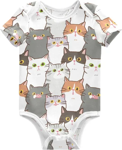 Vista 23 de vvfelixl Body para bebé niña Llama Alpaca Cactus Manga Corta Algodón Ropa de Bebé Para Niñas 0-24 Meses Negro Multi10