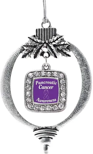 Vista 192 de Inspired Silver - Mis iniciales - Adorno con dije de letra S - Adornos navideños cuadrados de plata con joyas de circonita cúbica