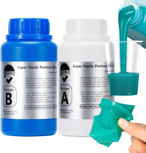 Vista 7 de BBDINO Kit de fabricación de moldes de silicona, silicona líquida súper elástica para hacer moldes de 70.6 onzas, goma de silicona suave de curado