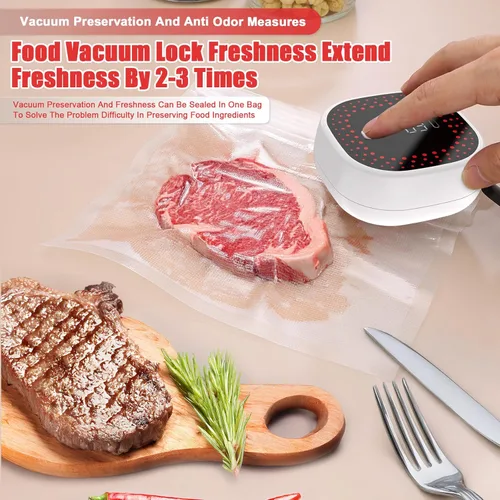 Vista 7 de Kit de sellado al vacío eléctrico de tarros Mason – Parada automática con pantalla digital, succión ultra fuerte de 60 kPa para frascos de boca