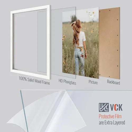 Vista 125 de VCK Portarretratos de madera negra de 5 x 7 pulgadas, para colgar en la pared, galería o mesa, 1 paquete