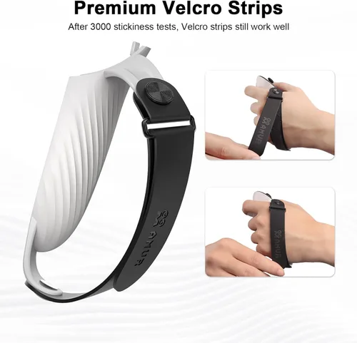 Vista 5 de AMVR Controller Grips Compatible with OculusMeta Quest 3 Accessories, Silicone Non-Slip Handle Cover, Adjustable Soft Hand Strap Fits for Big and