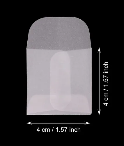Vista 2 de ONLYKXY 60 bolsas de papel translúcido blanco para sobres, mini bolsas de papel de mantequilla, bolsa pequeña de regalo para joyería, anillo