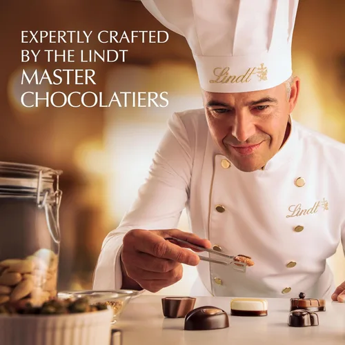 Vista 8 de Lindt Mini Pralines, Pralines de chocolate surtidas con relleno premium, dulces navideños, Caja de 36 unidades, 6.2 onzas