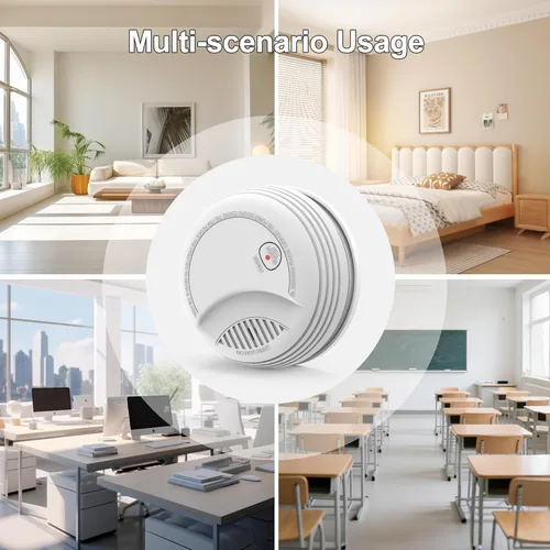 Vista 9 de 1 Pack Fire Alarms Smoke Detectors, Photoelectric Sensor Smoke Alarm Battery Operated, Fire Alarm with Test Button & Low Battery Signal, LED Warning