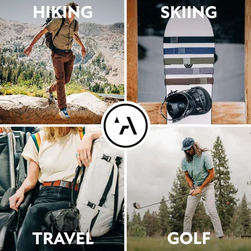 Vista 7 de Arcade El original cinturón largo unisex de aventura, correa elástica resistente, hebilla no metálica apta para viajes, cintura de hasta 50 pulgadas