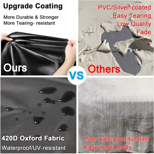 Vista 4 de WOMACO Funda apilable para silla de patio, impermeable, para exteriores, con respaldo alto, resistente al agua, para muebles de exterior, protector