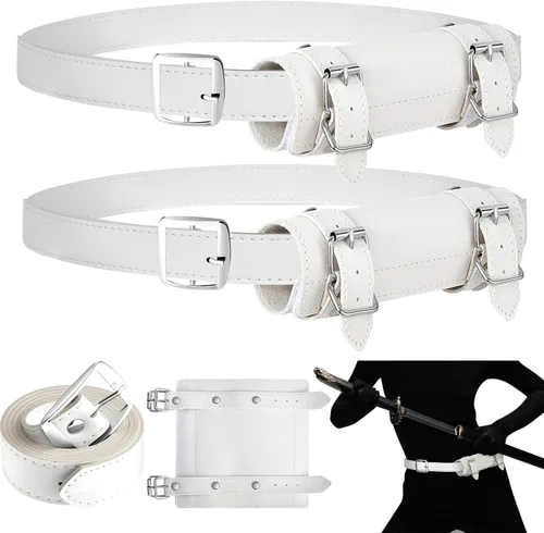 Vista 8 de 2 piezas Katana espada soporte de cuero funda cinturón de vaina – Funda ajustable de dos hebillas