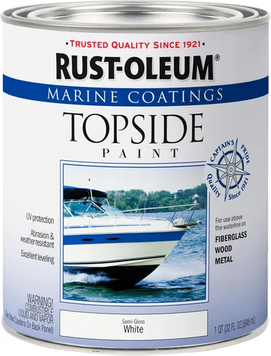 Vista 19 de Rust-Oleum 207005 Pintura para cubierta marina Marine Coatings, cuarto de galón, color gris acorazado