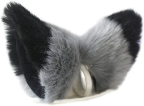 Disfraz Cat Fox, orejas de gatito, color negro con gris