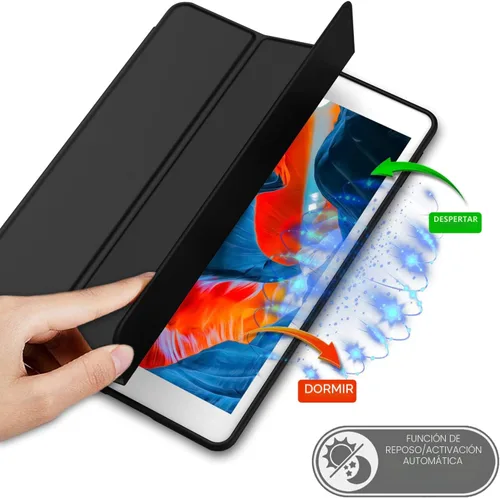 Vista 4 de iMieet - Funda para iPad de 9ª generación 2021/iPad de 8ª generación 2020 de 10.2 pulgadas con soporte para lápices, funda para iPad de 7ª Azul