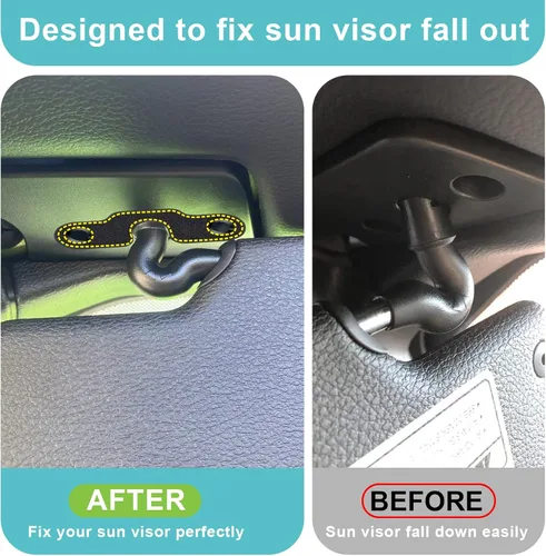 Vista 8 de Kit de reparación de visera solar para Jeep, Clips de visera de acero inoxidable resistentes compatibles con Jeep Wrangler JK 2018 / JL 2018-2024