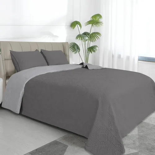 Vista 10 de Easy-Going - Juego de colcha reversible con 1 funda de almohada, tamaño individual, colcha suave, resistente al agua y a las manchas, de microfibra