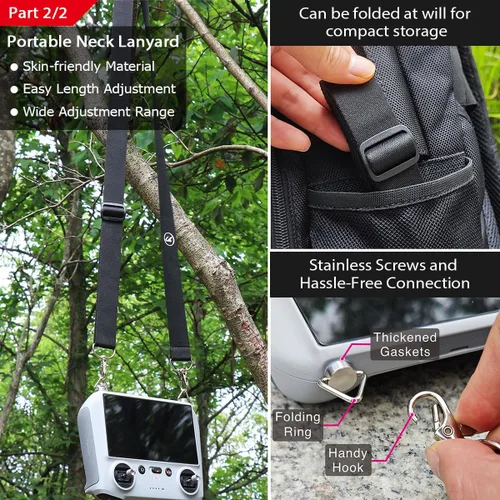 Vista 6 de Arzroic Kit de parasol para DJI Mini 3/3 Pro RC Controller Accesorios – Cubierta de parasol antirreflejo y cordón para el cuello